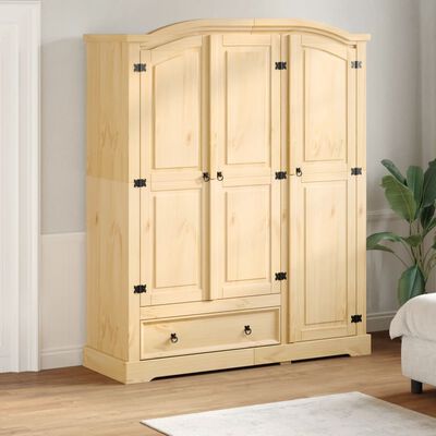 vidaXL Wardrobe Corona 151.5x52x186 cm Solid Wood Pine