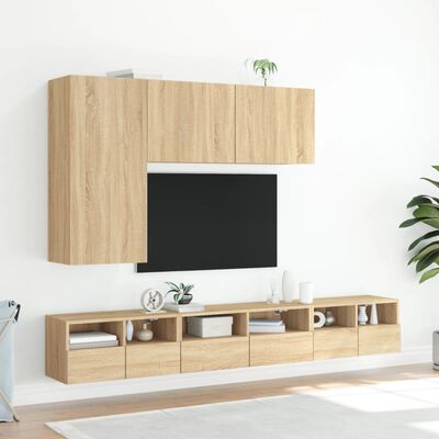 vidaXL TV Wall Cabinets 2 pcs Sonoma Oak 60x30x30 cm Engineered Wood