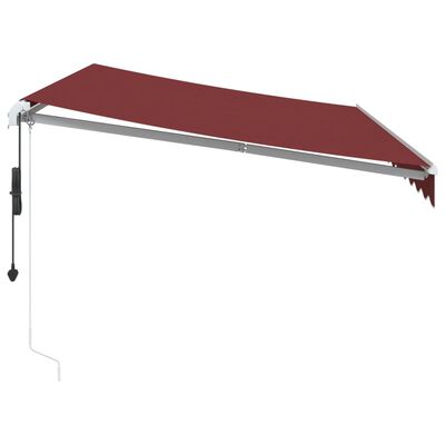 vidaXL Automatic Retractable Awning with LED Burgundy 350x250 cm