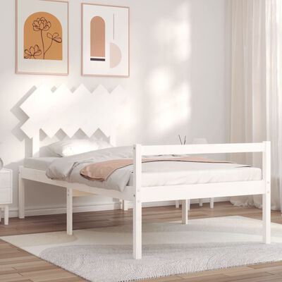 vidaXL Senior Bed without Mattress White 100x200 cm Solid Wood