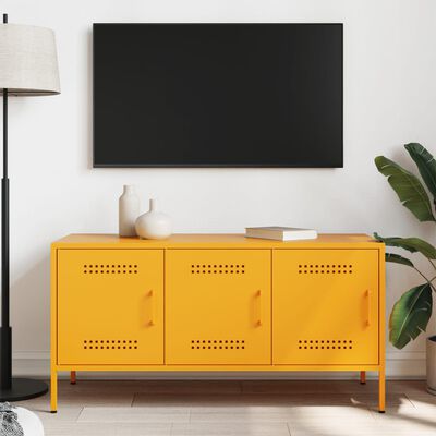 vidaXL TV Cabinet Mustard Yellow 100.5x39x50.5 cm Steel