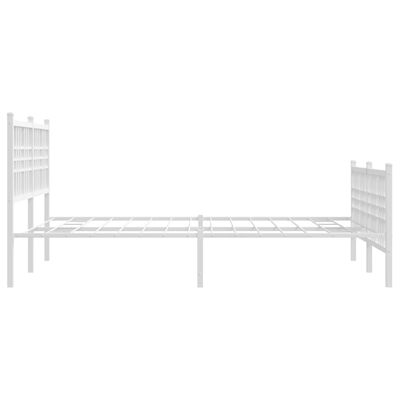 vidaXL Metal Bed Frame without Mattress with Footboard White 120x200 cm