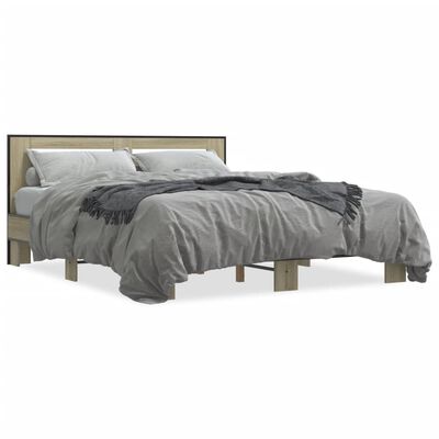 vidaXL Bed Frame without Mattress Sonoma Oak 150x200 cm King Size