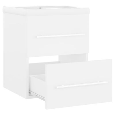 vidaXL Sink Cabinet with Built-in Basin White Engineered Wood