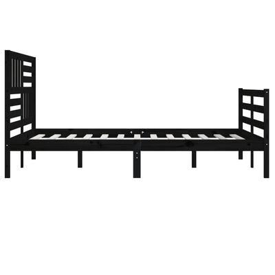 vidaXL Bed Frame without Mattress Black Solid Wood 200x200 cm