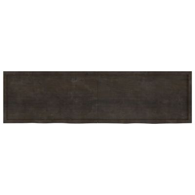 vidaXL Bathroom Countertop Dark Brown 220x60x(2-6) cm Treated Solid Wood