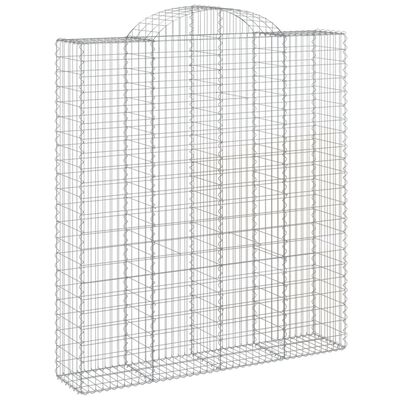 vidaXL Arched Gabion Baskets 14 pcs 200x50x220/240 cm Galvanised Iron