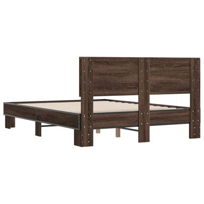 vidaXL Bed Frame without Mattress Brown Oak 140x200 cm