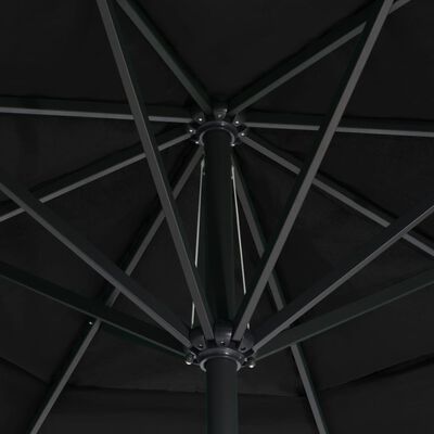 vidaXL Garden Parasol with Aluminium Pole 500 cm Black