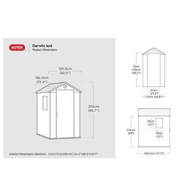 Keter Garden Shed Darwin 46 Woodlook