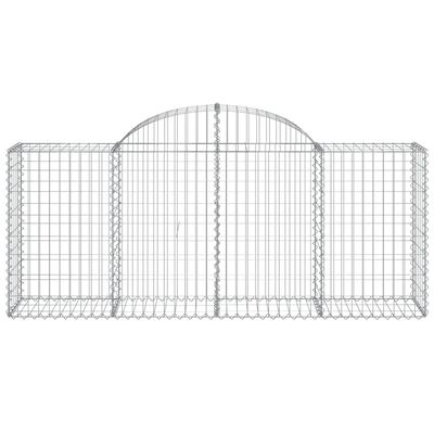 vidaXL Arched Gabion Baskets 7 pcs 200x50x80/100 cm Galvanised Iron