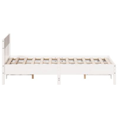 vidaXL Bed Frame without Mattress White 150x200 cm King Size Solid Wood Pine