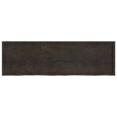 vidaXL Wall Shelf Dark Brown 200x60x(2-4) cm Treated Solid Wood Oak