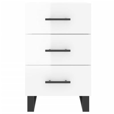 vidaXL Bedside Cabinet High Gloss White 40x40x66 cm Engineered Wood