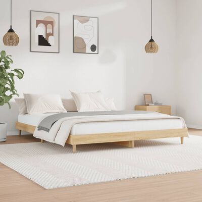 vidaXL Bed Frame without Mattress Sonoma Oak 140x200 cm Engineered Wood