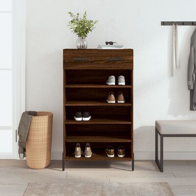 vidaXL Shoe Cabinet Brown Oak 60x35x105 cm Engineered Wood