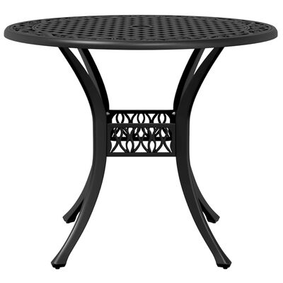 vidaXL Garden Table Black Ø90x75 cm Cast Aluminium