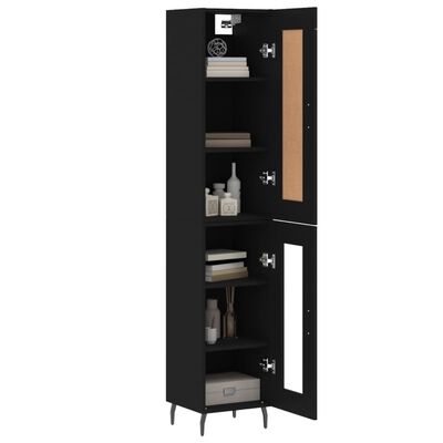 vidaXL Highboard Black 34.5x34x180 cm Engineered Wood