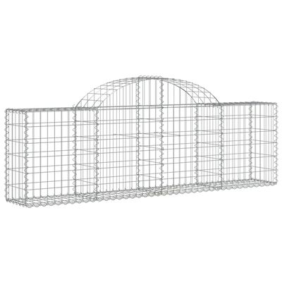 vidaXL Arched Gabion Baskets 14 pcs 200x30x60/80 cm Galvanised Iron