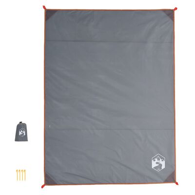 vidaXL Picnic Blanket with Pegs Grey and Orange 205x155 cm