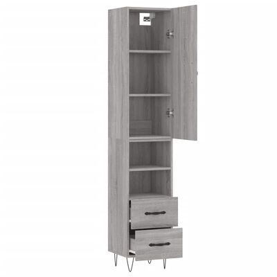 vidaXL Highboard Grey Sonoma 34.5x34x180 cm Engineered Wood