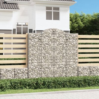 vidaXL Arched Gabion Baskets 13 pcs 200x50x200/220 cm Galvanised Iron