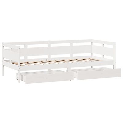 vidaXL Daybed with Drawers without Mattress White 80x200 cm Solid Wood