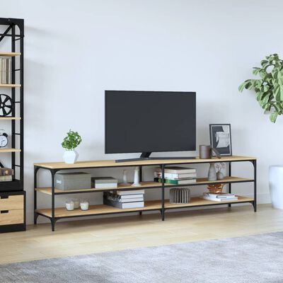 vidaXL TV Cabinet Sonoma Oak 200x30x50 cm Engineered Wood and Metal