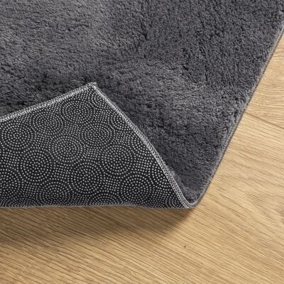 vidaXL Rug HUARTE Short Pile Soft and Washable Anthracite 140x200 cm