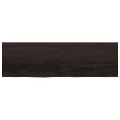 vidaXL Bathroom Countertop Dark Brown 200x60x(2-6) cm Treated Solid Wood