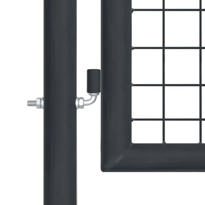 vidaXL Mesh Garden Gate Galvanised Steel 400x125 cm Grey