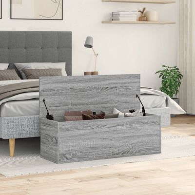 vidaXL Storage Box Grey Sonoma 102x35x35 cm Engineered Wood