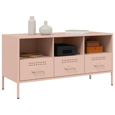 vidaXL TV Cabinet Pink 100.5x39x50.5 cm Steel