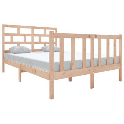 vidaXL Bed Frame without Mattress Solid Wood 140x190 cm (810062+814194)