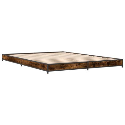 vidaXL Bed Frame without Mattress Smoked Oak 120x200 cm