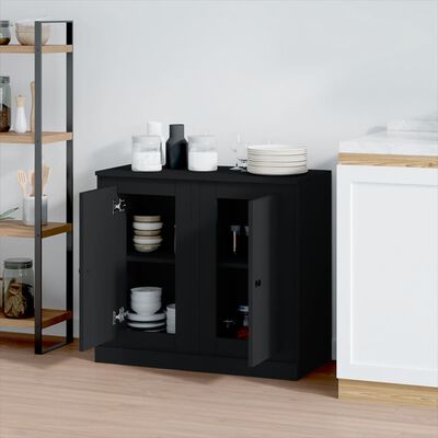 vidaXL Sideboards 2 pcs Black 37.5x35.5x67.5 cm Engineered Wood