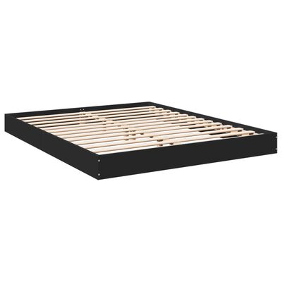 vidaXL Bed Frame without Mattress Black 150x200 cm King Size Engineered Wood