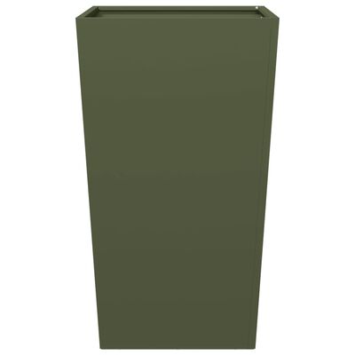 vidaXL Garden Planters Olive Green 2 pcs 45x45x75 cm Steel