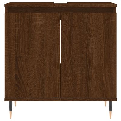 vidaXL 3 Piece Bathroom Furniture Set Brown Oak Engineered Wood