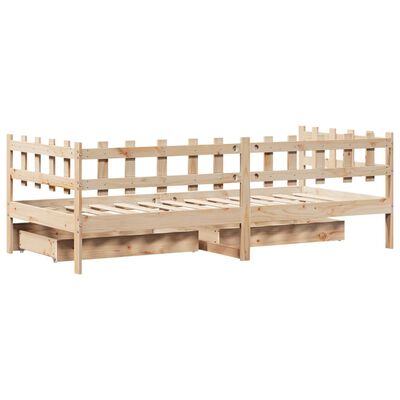 vidaXL Daybed with Drawers without Mattress 80x200 cm Solid Wood