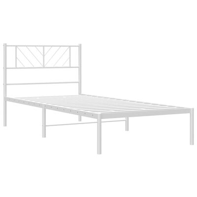 vidaXL Metal Bed Frame without Mattress with Headboard White 80x200 cm