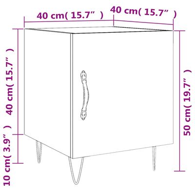 vidaXL Bedside Cabinets 2 pcs Concrete Grey 40x40x50 cm Engineered Wood