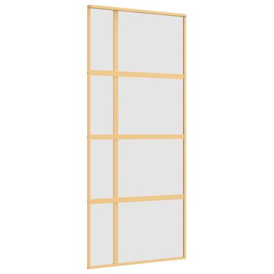 vidaXL Sliding Door Gold 90x205 cm Frosted ESG Glass and Aluminium