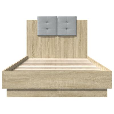 vidaXL Bed Frame without Mattress Sonoma Oak 75x190 cm Small Single