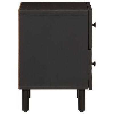 vidaXL Bedside Cabinet Black 40x33x46 cm Solid Wood Mango