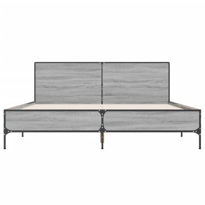 vidaXL Bed Frame without Mattress Grey Sonoma 140x200 cm