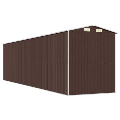 vidaXL Garden Shed Dark Brown 192x772x223 cm Galvanised Steel