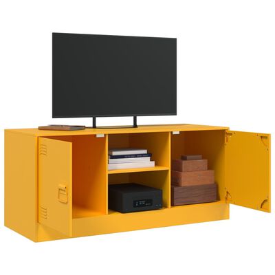 vidaXL TV Cabinet Mustard Yellow 99x39x44 cm Steel