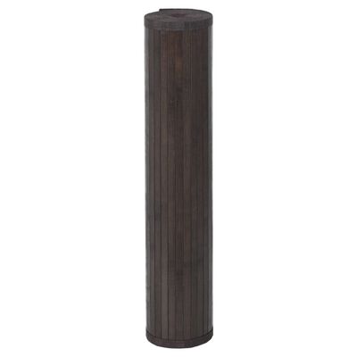 vidaXL Rug Square Dark Brown100x100 cm Bamboo