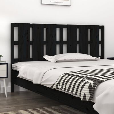 vidaXL Bed Headboard Black 165.5x4x100 cm Solid Wood Pine